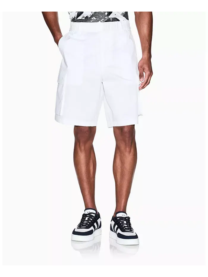 Мужские хлопковые карго-шорты из твила A|X Armani Exchange — изображение 1 из 5, бежевый/бежевый