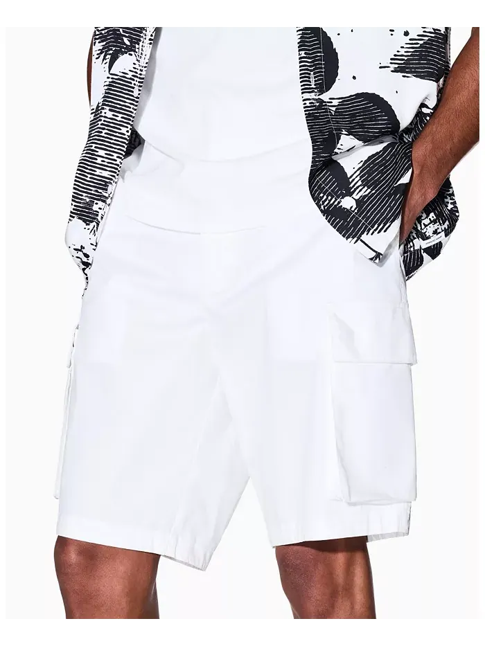 Мужские хлопковые карго-шорты из твила A|X Armani Exchange — изображение 5 из 5, бежевый/бежевый