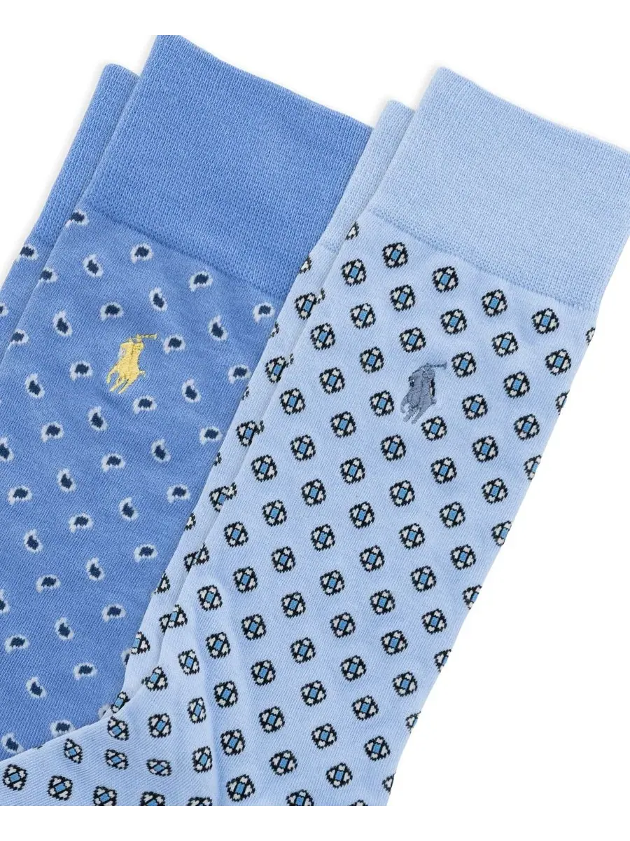 Мужские свободные носки-платья, комплект из 2 штук Polo Ralph Lauren — изображение 2 из 3, синий