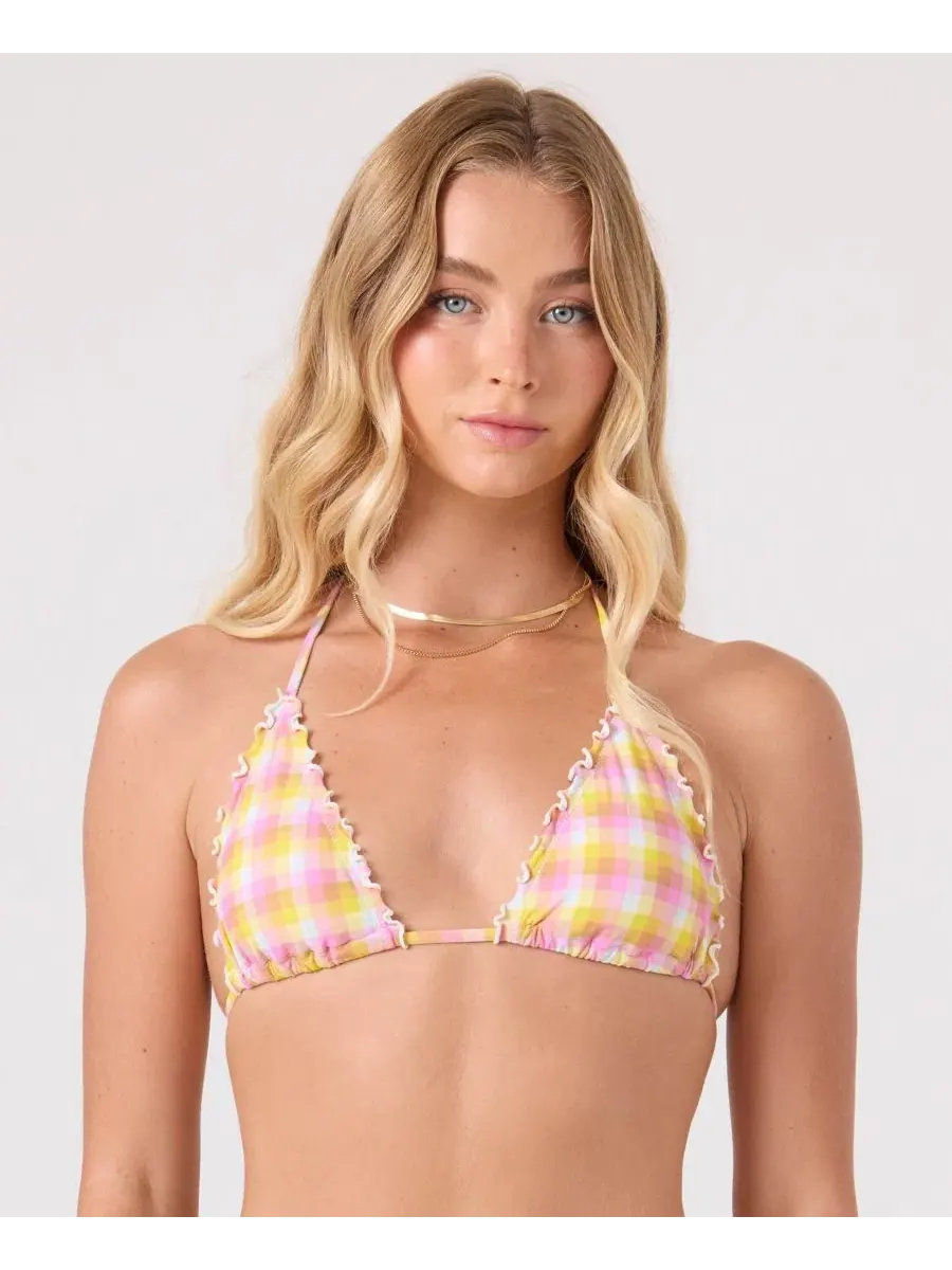 Топ бикини с V-образным вырезом Roxy Printed Mini Tiki Tri Halter