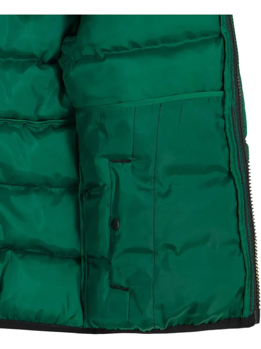 Куртка-пуховик с капюшоном Logo Full-Zip Puffer Hooded Jacket Under Armour — изображение 10 из 10, зеленый/черный