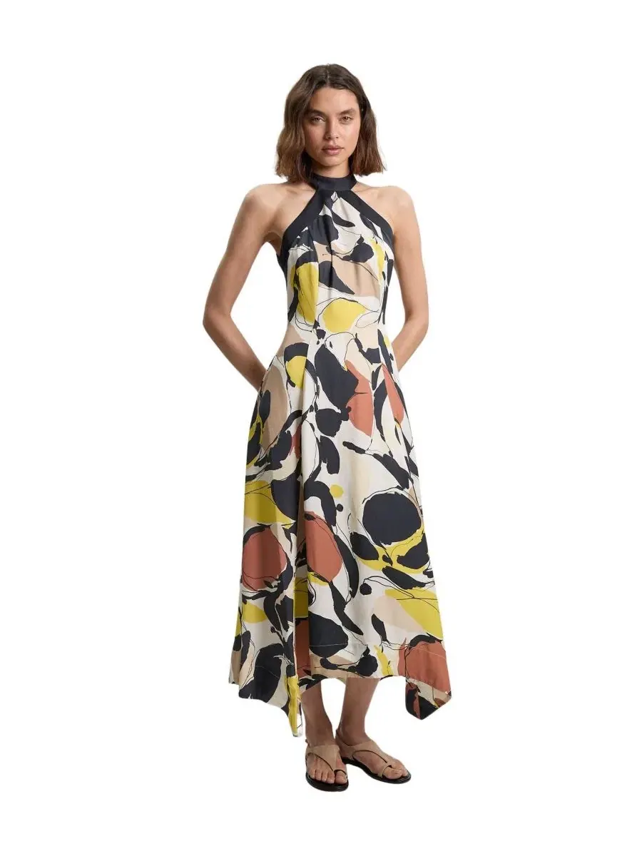 Платье макси с принтом, модель Abstract Print Karen Millen — изображение 1 из 4, мульти