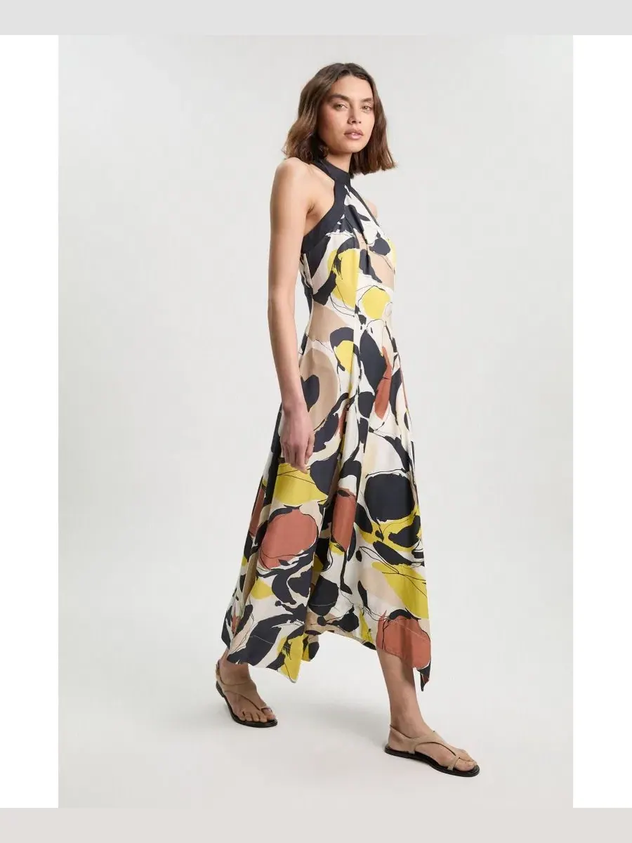 Платье макси с принтом, модель Abstract Print Karen Millen — изображение 4 из 4, мульти