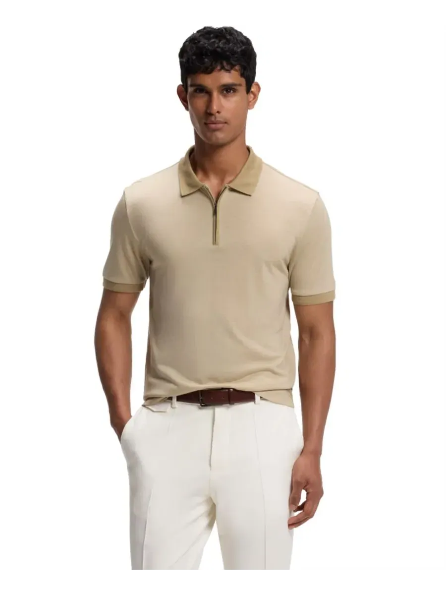 Полочная рубашка BOSS Wool Regular-Fit Polo Shirt Hugo Boss