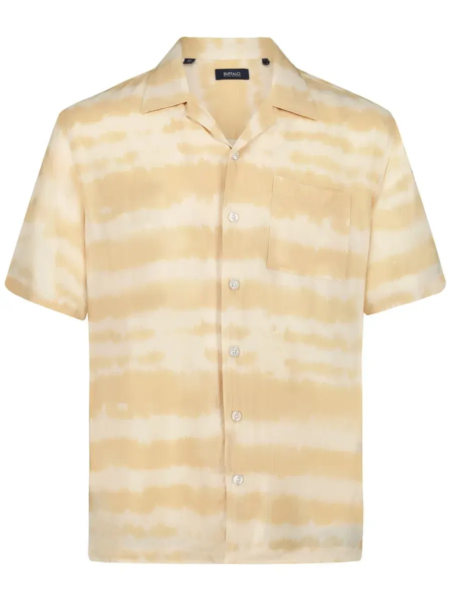 Мужская рубашка с принтом Tie-Dye Stripe Buffalo David Bitton — изображение 5 из 5, светлый бежевый
