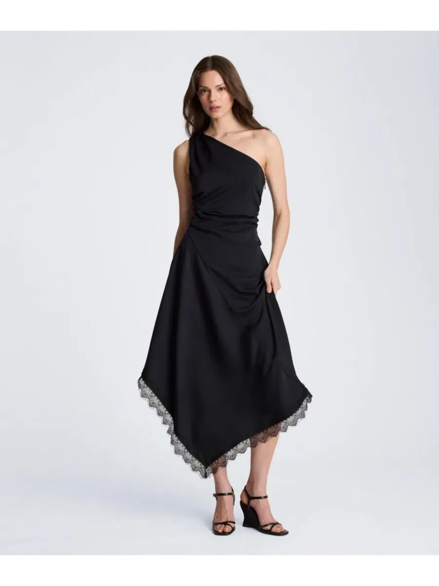 Платье миди с одним плечом, асимметричное Kenneth Cole — изображение 1 из 5, черный