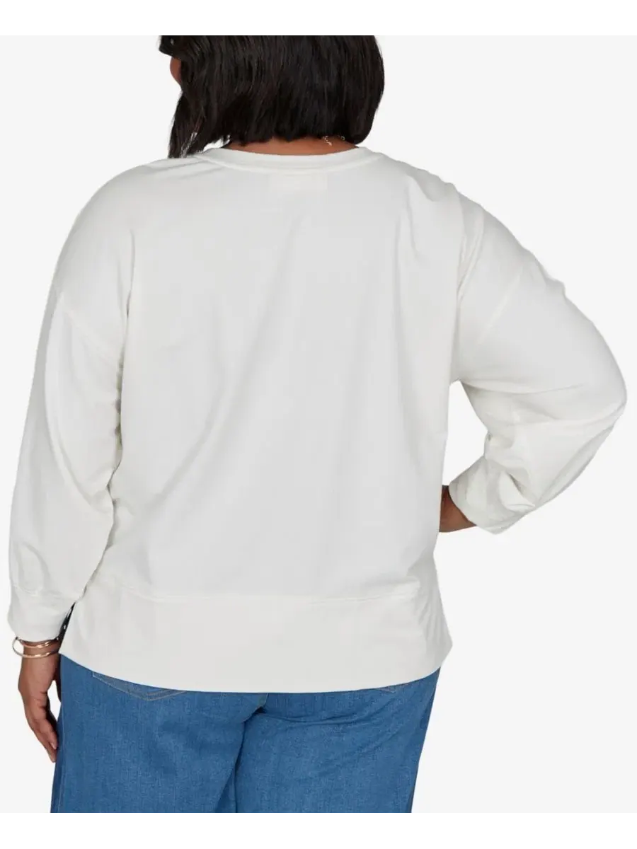 Свитшот из французского футера с принтом Touchdown, Plus Size Ruby Rd. — изображение 5 из 5, слоновая кость мульти