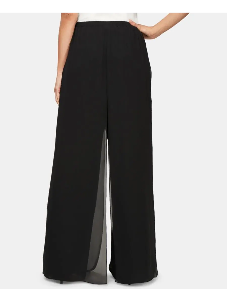 Широкие брюки с разрезом WIDE LEG CARWSH PANT Alex Evenings — изображение 2 из 2, черный