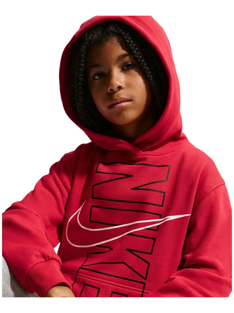Худи из флиса с длинным рукавом Club Fleece Nike — изображение 4 из 6, красный