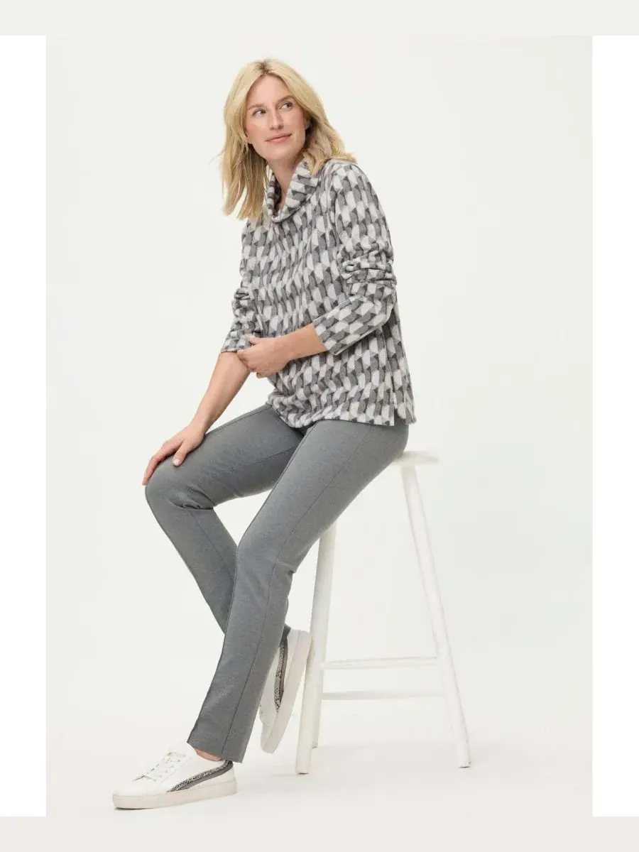 Женская футболка Geo Jersey Top Olsen — изображение 7 из 8, серый