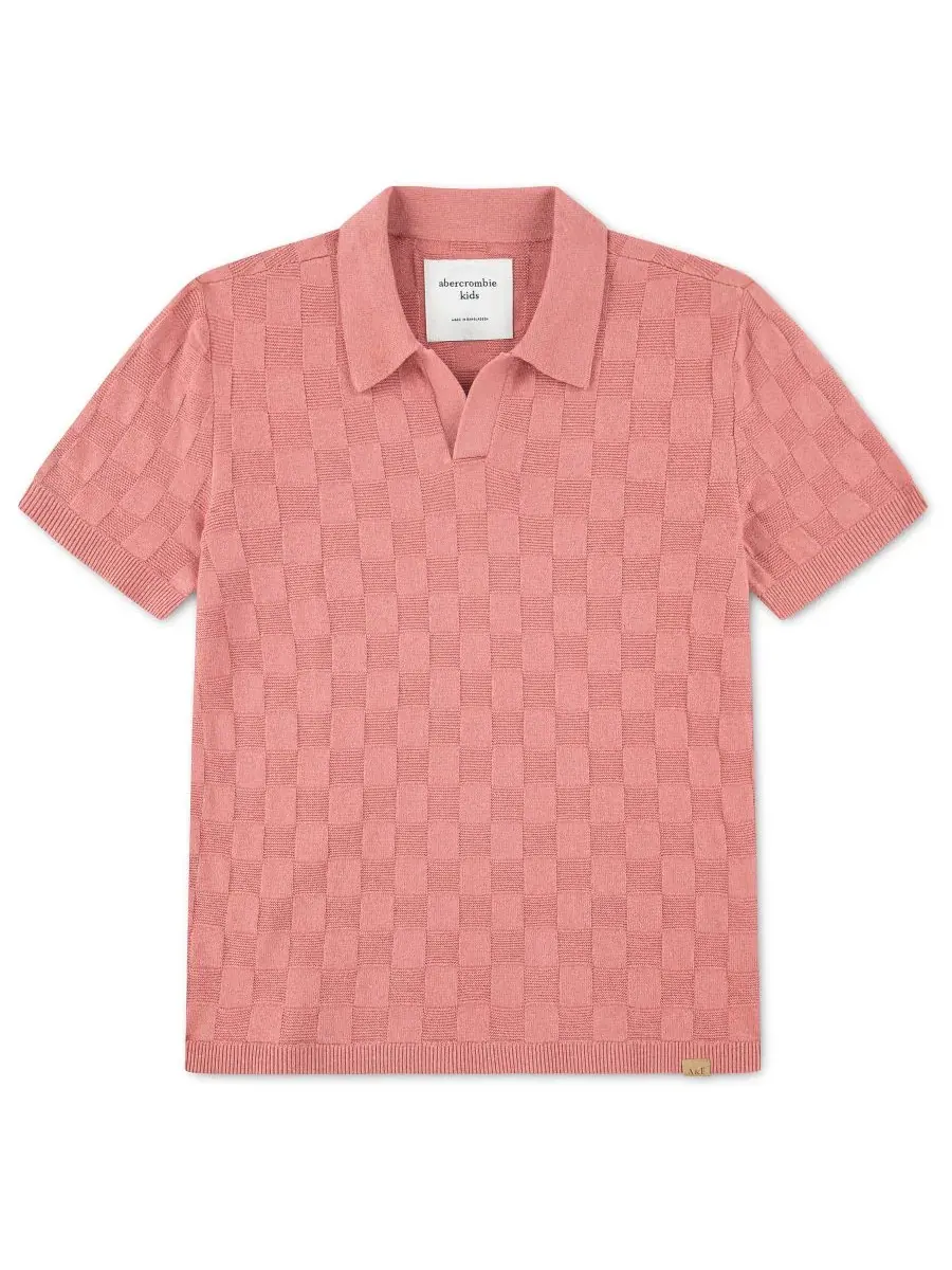 Детская рубашка-поло Johnny Collar Swolo Abercrombie kids — изображение 1 из 3, розовый