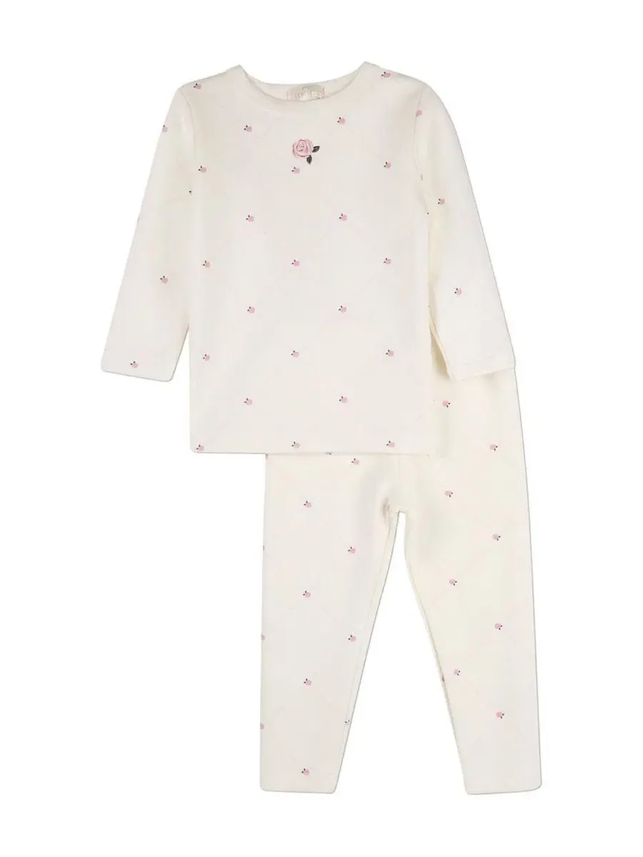 Комплект пижам с принтом Rosettes and Stitching MeMoi — изображение 1 из 3, розовый