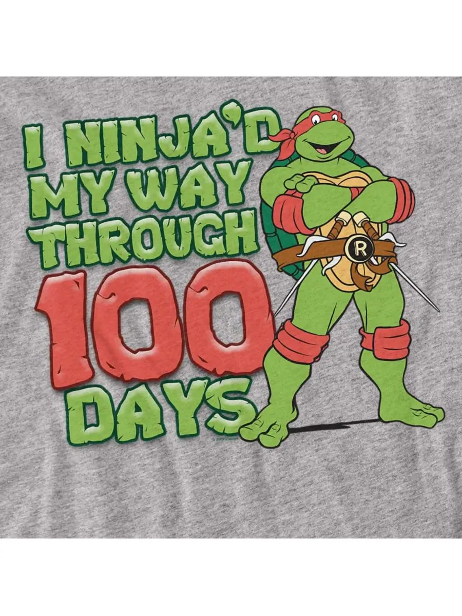 Мужская футболка "Ninja'd My Way Through 100 Days" Teenage Mutant Ninja Turtles — изображение 2 из 3, приглушенный
