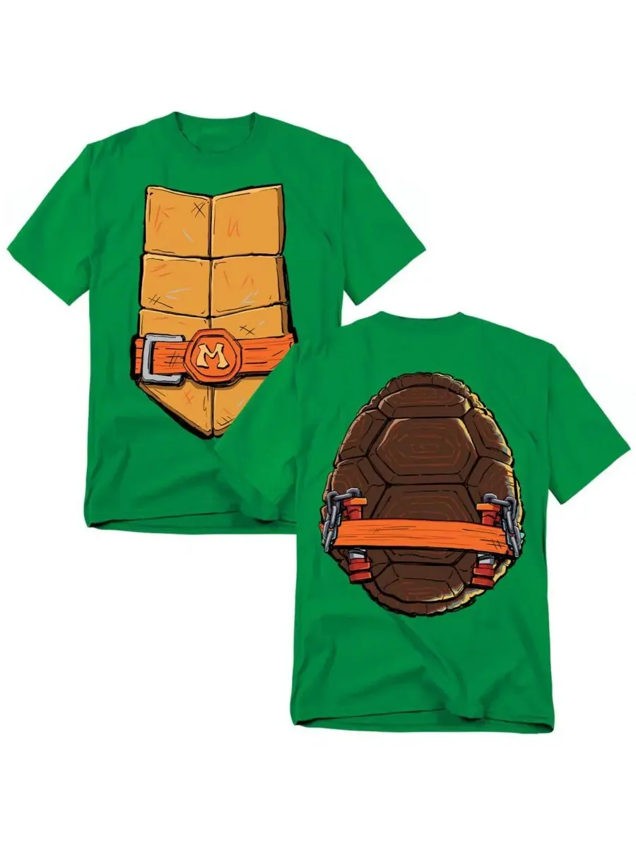 Мужская футболка Mayhem Michelangelo Shell Front Back Teenage Mutant Ninja Turtles — изображение 1 из 3, зеленый