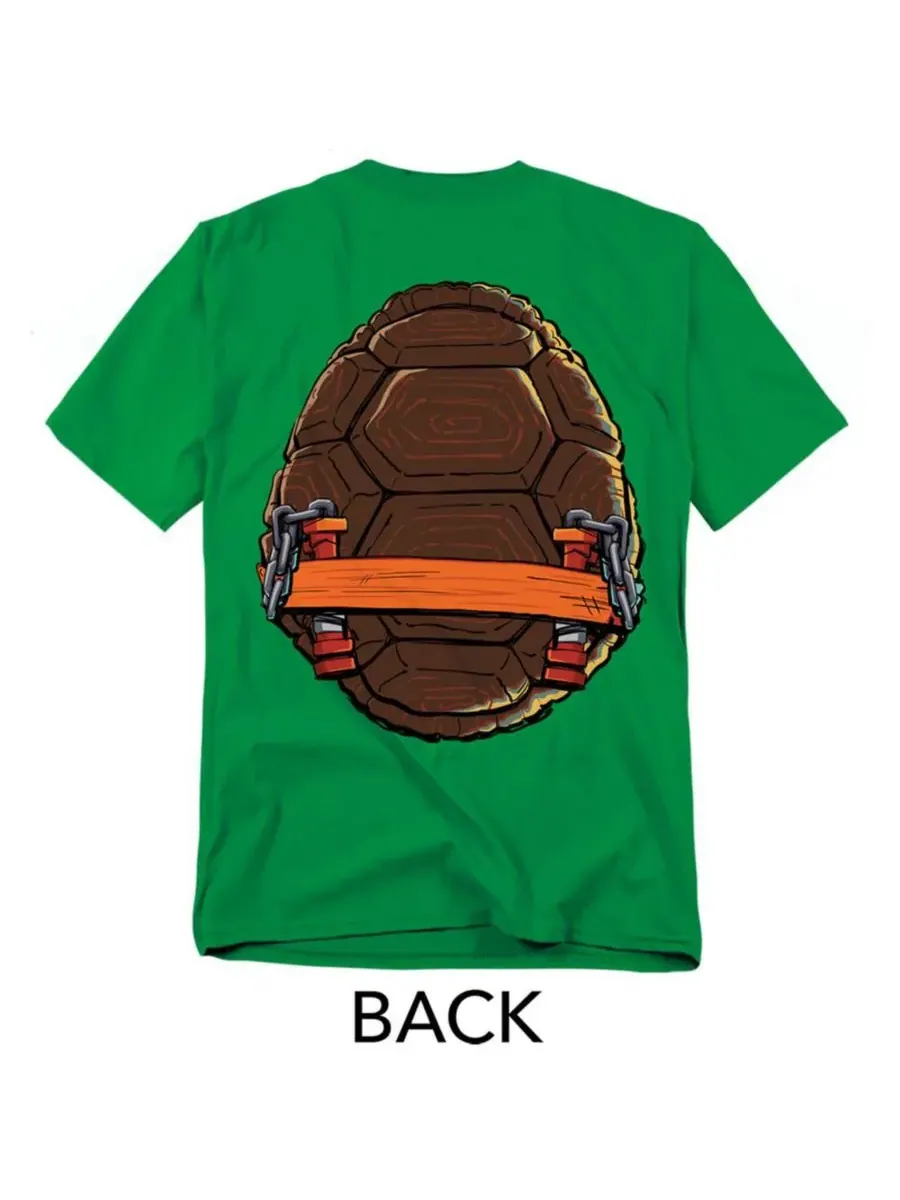 Мужская футболка Mayhem Michelangelo Shell Front Back Teenage Mutant Ninja Turtles — изображение 3 из 3, зеленый