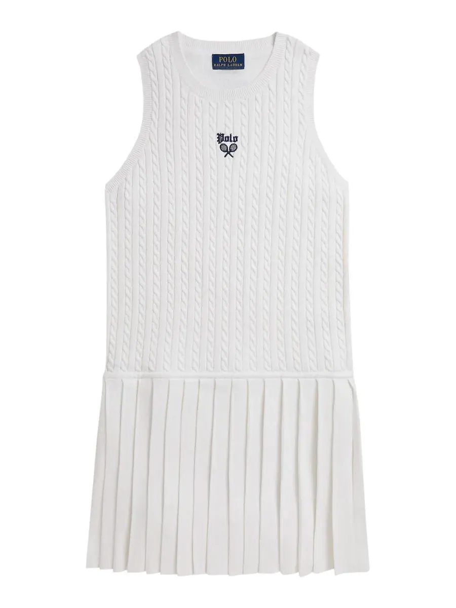 Платье-трапеция без рукавов US Open Sleeveless Sweater Dress Polo Ralph Lauren — изображение 1 из 4, белый