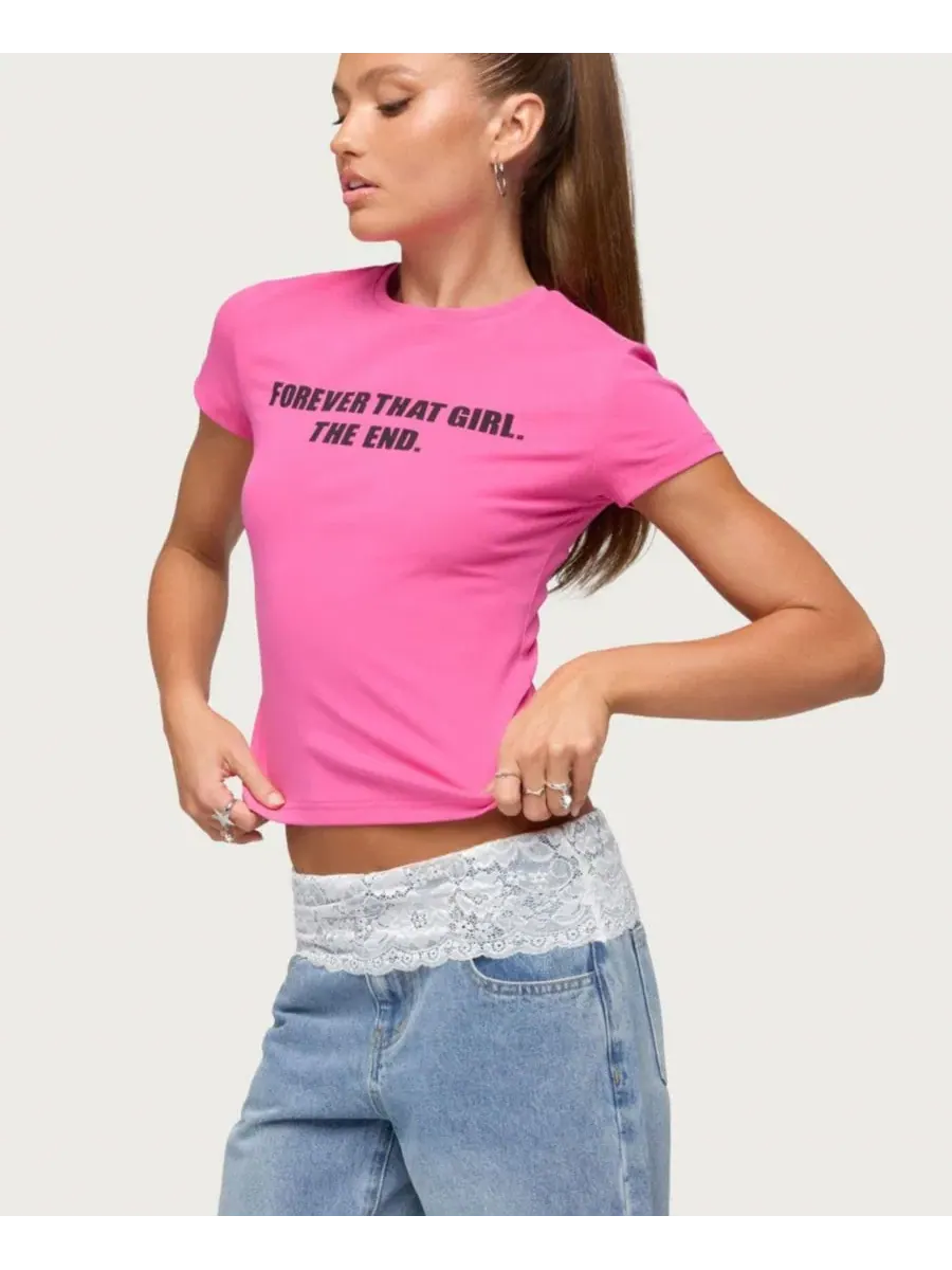 Футболка с коротким рукавом Forever That Girl Edikted — изображение 4 из 5, розовый