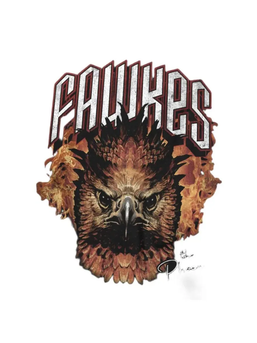 Футболка с принтом Fawkes The Phoenix Flames Harry Potter — изображение 2 из 3, черный