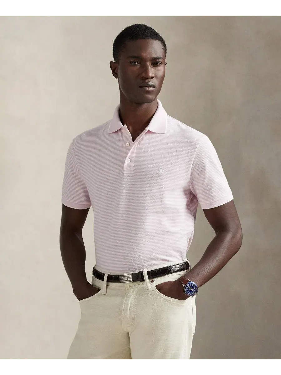 Поло с полосками из стрейч-сетки Polo Ralph Lauren