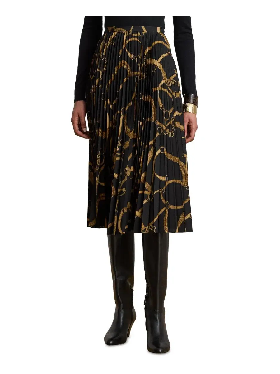 Юбка-трапеция с плиссировкой Sunburst Lauren Ralph Lauren