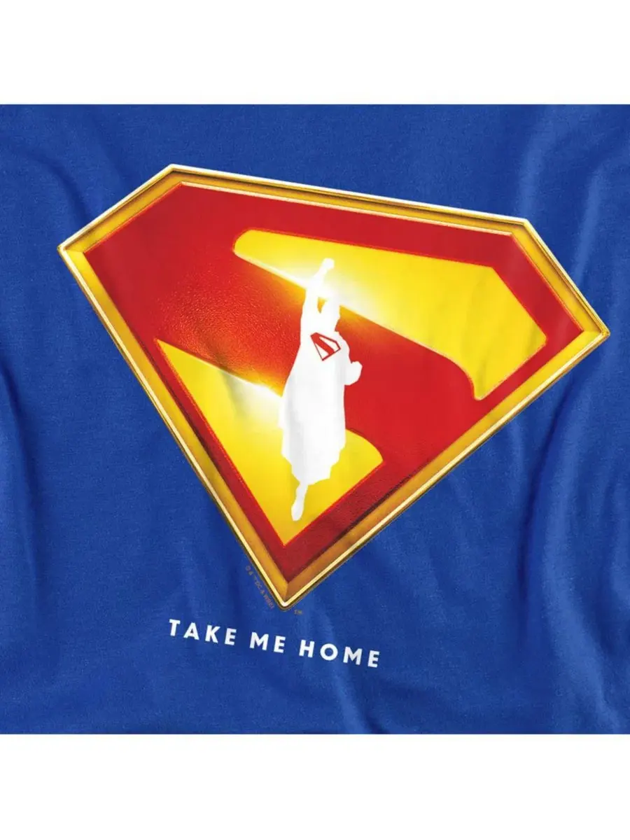 Футболка с принтом Take Me Home Shield Superman — изображение 3 из 3, королевский