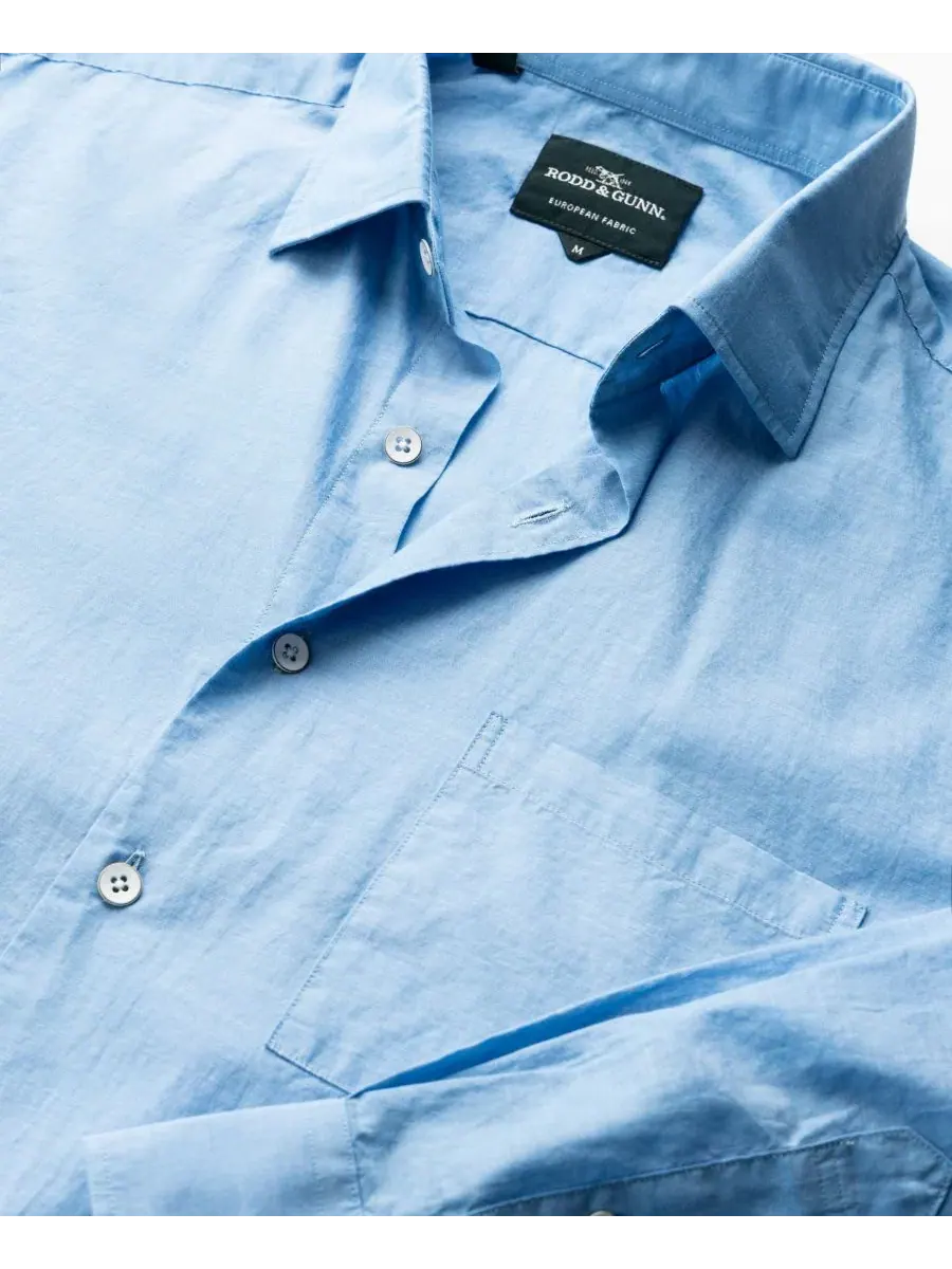 Мужская хлопковая рубашка Parsons Hill Weekend Fit Rodd & Gunn — изображение 5 из 6, небесный