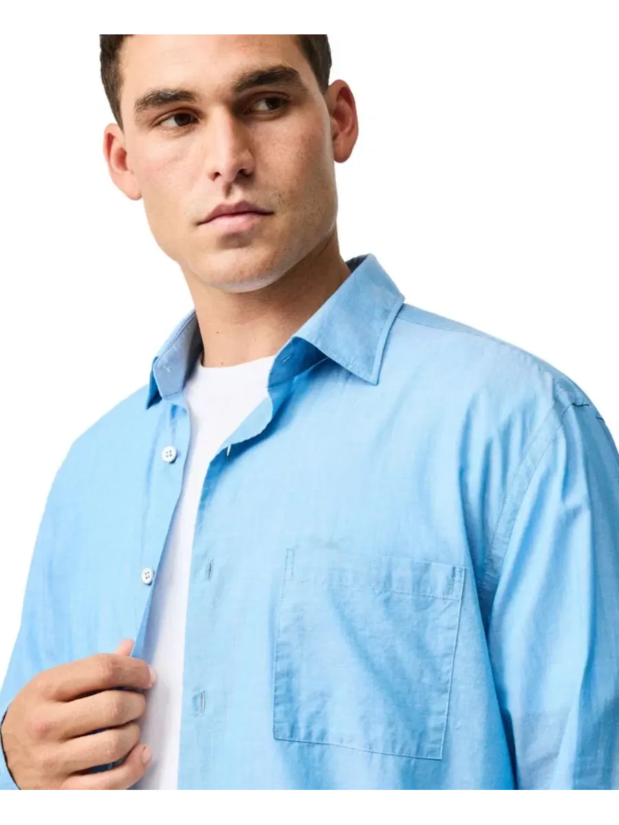 Мужская хлопковая рубашка Parsons Hill Weekend Fit Rodd & Gunn — изображение 6 из 6, небесный