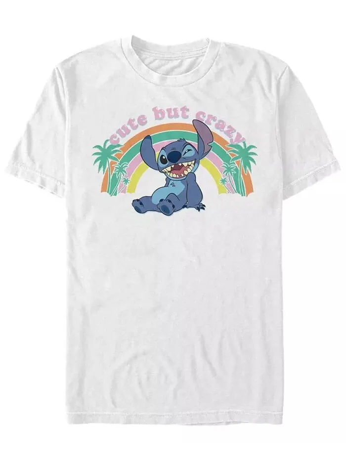 Мужская футболка с коротким рукавом Lilo Stitch Kawaii Stitch Fifth Sun — изображение 1 из 1, белый