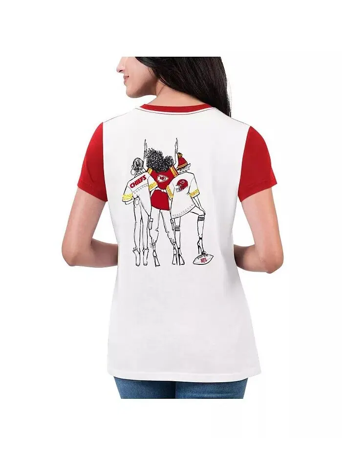 Женская бело-красная футболка Kansas City Chiefs Fashion Illustration G-Iii 4Her By Carl Banks — изображение 2 из 2