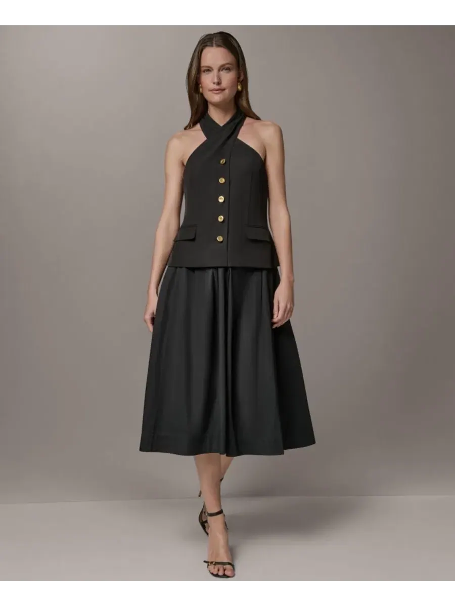 Платье миди A-силуэта без рукавов Donna Karan New York — изображение 2 из 8, черный