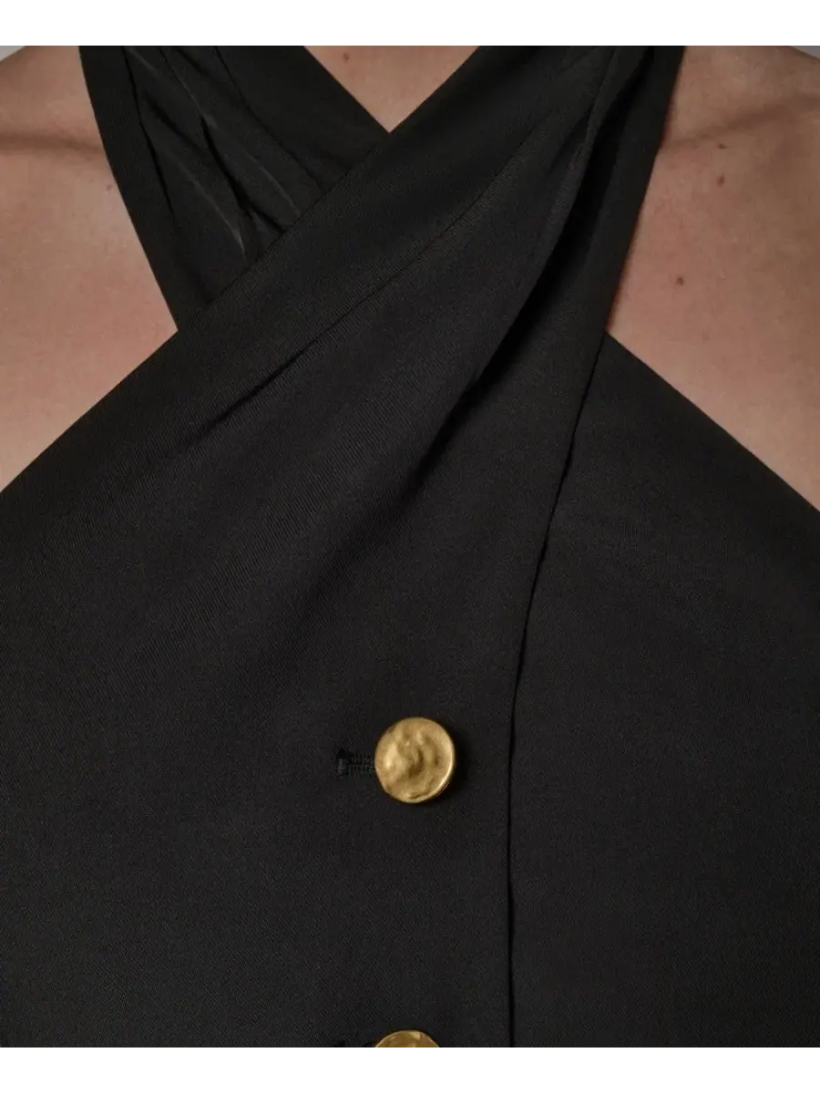 Платье миди A-силуэта без рукавов Donna Karan New York — изображение 7 из 8, черный