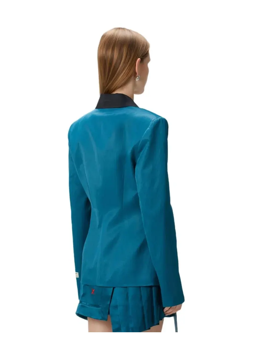Женский блейзер с блеском, slim-fit PCFG — изображение 3 из 9, синий