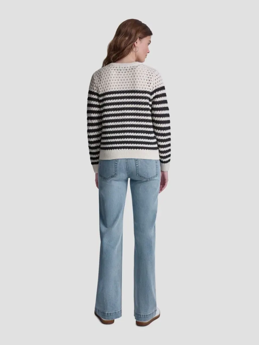 Кардиган с длинным рукавом и полосками, с плетением DKNY Jeans — изображение 5 из 6, черный
