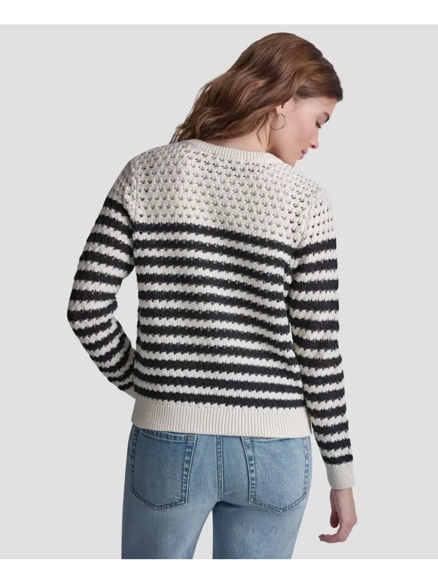 Кардиган с длинным рукавом и полосками, с плетением DKNY Jeans — изображение 6 из 6, черный
