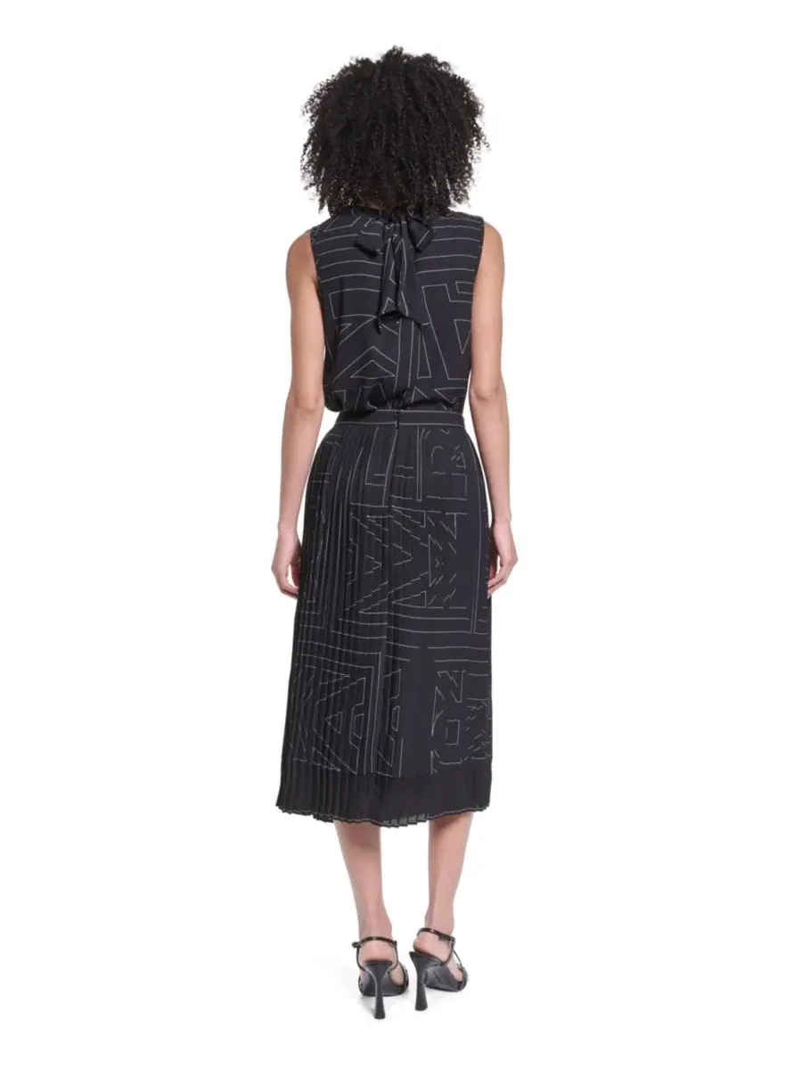 Юбка плиссированная миди KARL LAGERFELD PARIS — изображение 7 из 7, черный/белый
