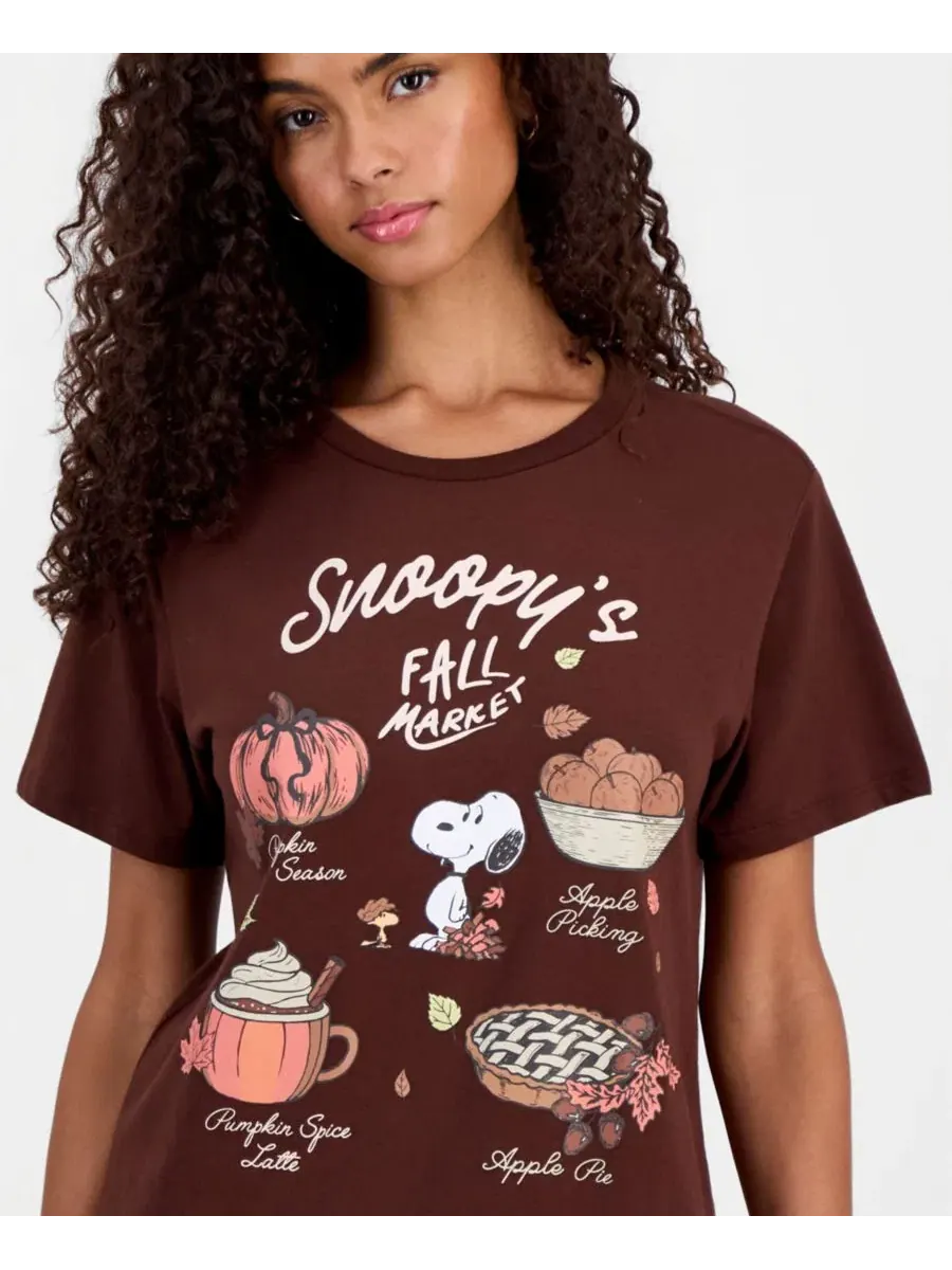 Футболка с графическим принтом Snoopy Fall Market Grayson Threads, The Label — изображение 2 из 4, коричневый