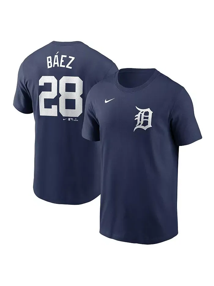 Мужская футболка Javier Baez Detroit Tigers с именем и номером — изображение 1 из 3, синий