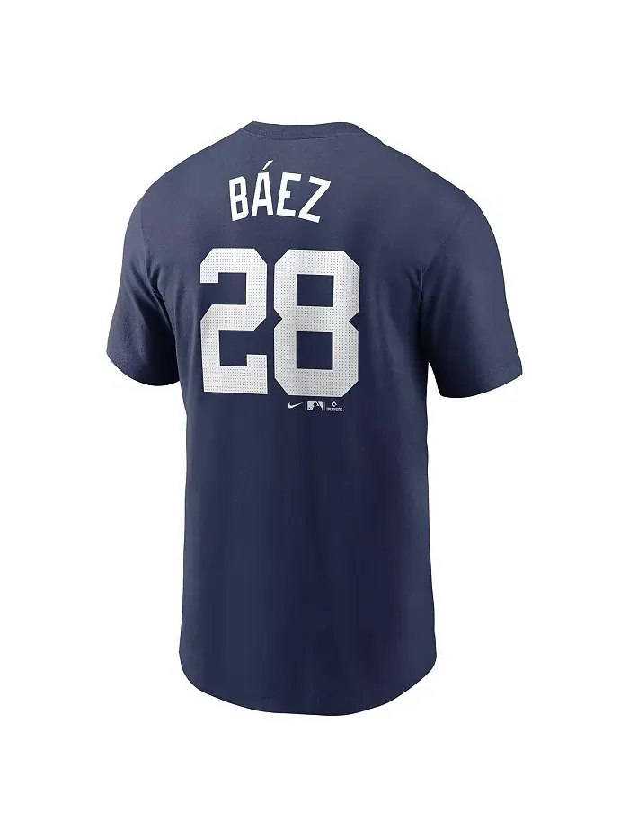 Мужская футболка Javier Baez Detroit Tigers с именем и номером — изображение 2 из 3, синий
