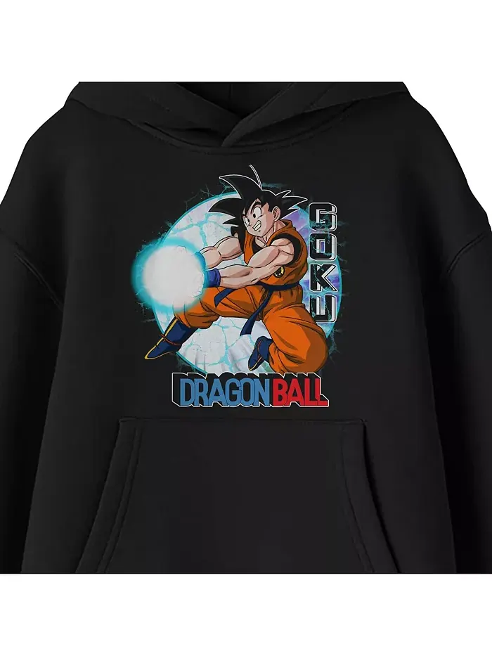 Толстовка с капюшоном Dragon Ball Goku Kamehameha Blast, черная, с длинным рукавом, размер XXL — изображение 2 из 3, черный