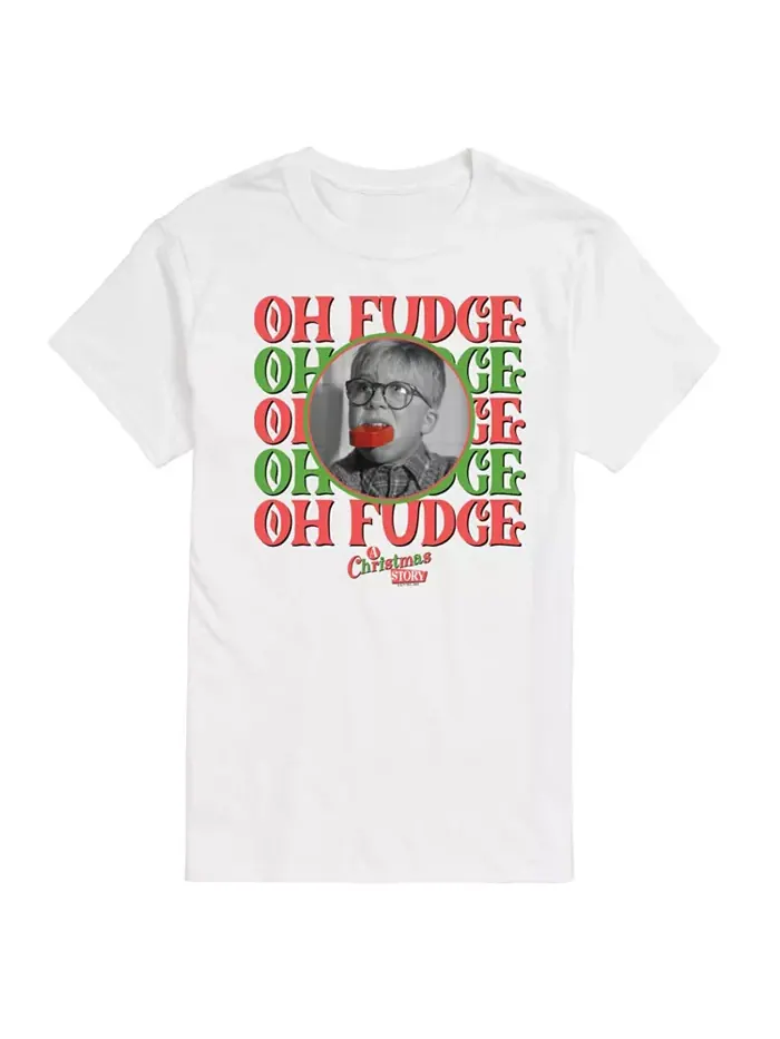 Мужская футболка с коротким рукавом A Christmas Story Oh Fudge Airwaves — изображение 1 из 3, белый