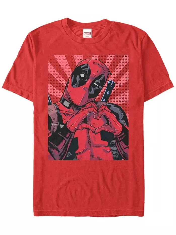 Футболка с коротким рукавом Marvel Deadpool Close To The Heart для мужчин Fifth Sun — изображение 1 из 1, красный