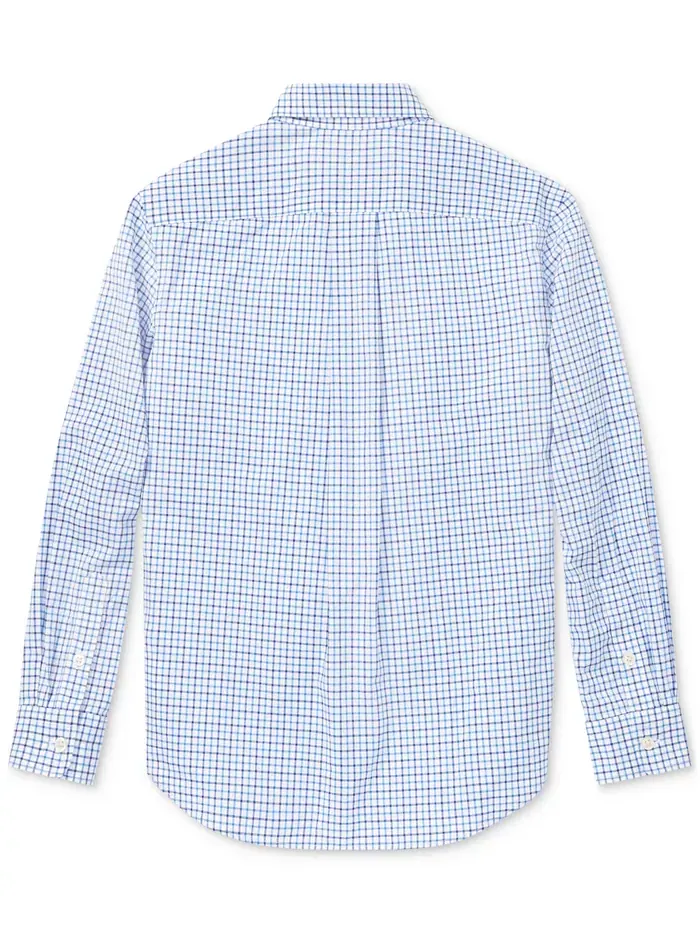 Рубашка из хлопкового поплина в клетку для мальчиков Big Boys Polo Ralph Lauren — изображение 5 из 5, синий мульти