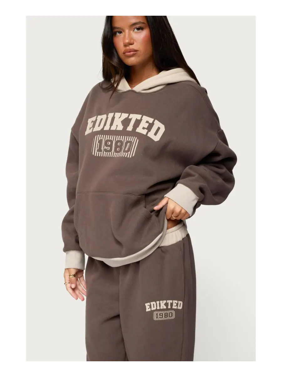 Женская толстовка оверсайз 1980 года Edikted — изображение 1 из 5, коричневый