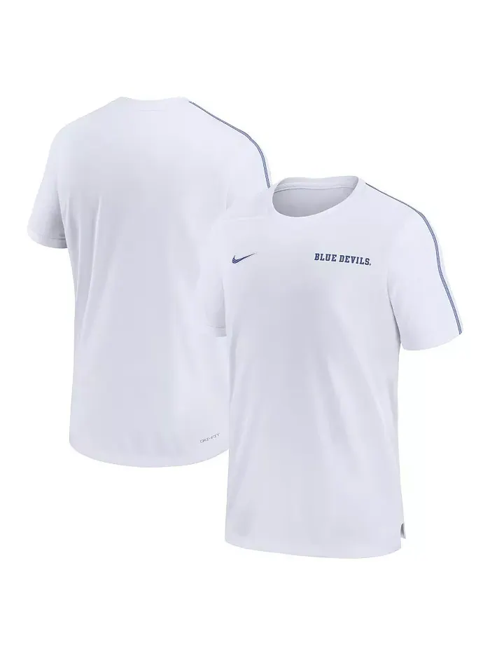Мужская футболка Duke Blue Devils 2024 Sideline Coach Performance T-shirt Nike — изображение 1 из 3, белый