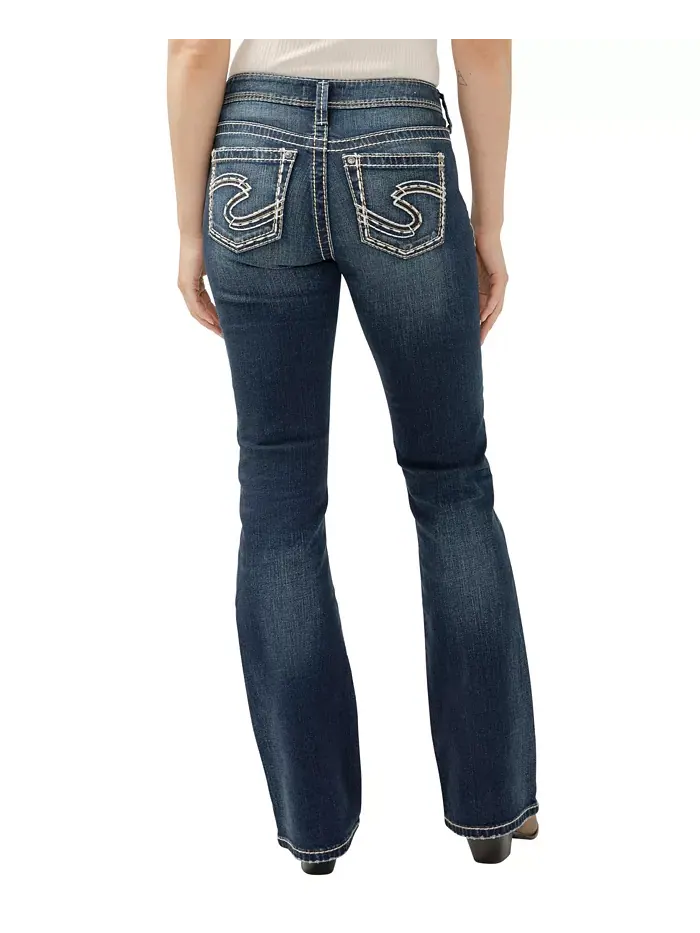 Женские джинсы Suki Mid Rise Curvy Fit Bootcut Silver Jeans Co. — изображение 2 из 4, синий