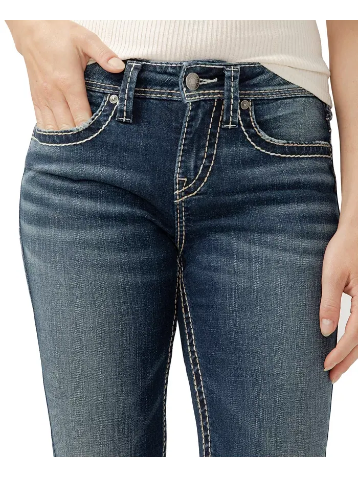 Женские джинсы Suki Mid Rise Curvy Fit Bootcut Silver Jeans Co. — изображение 3 из 4, синий