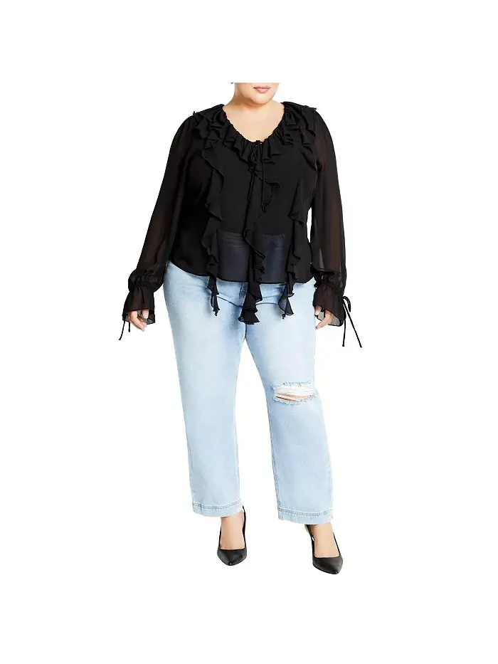 Топ Felix Plus Size CITY CHIC — изображение 2 из 5, черный