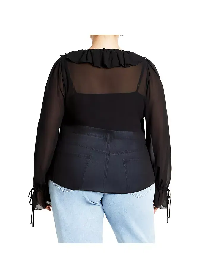 Топ Felix Plus Size CITY CHIC — изображение 3 из 5, черный