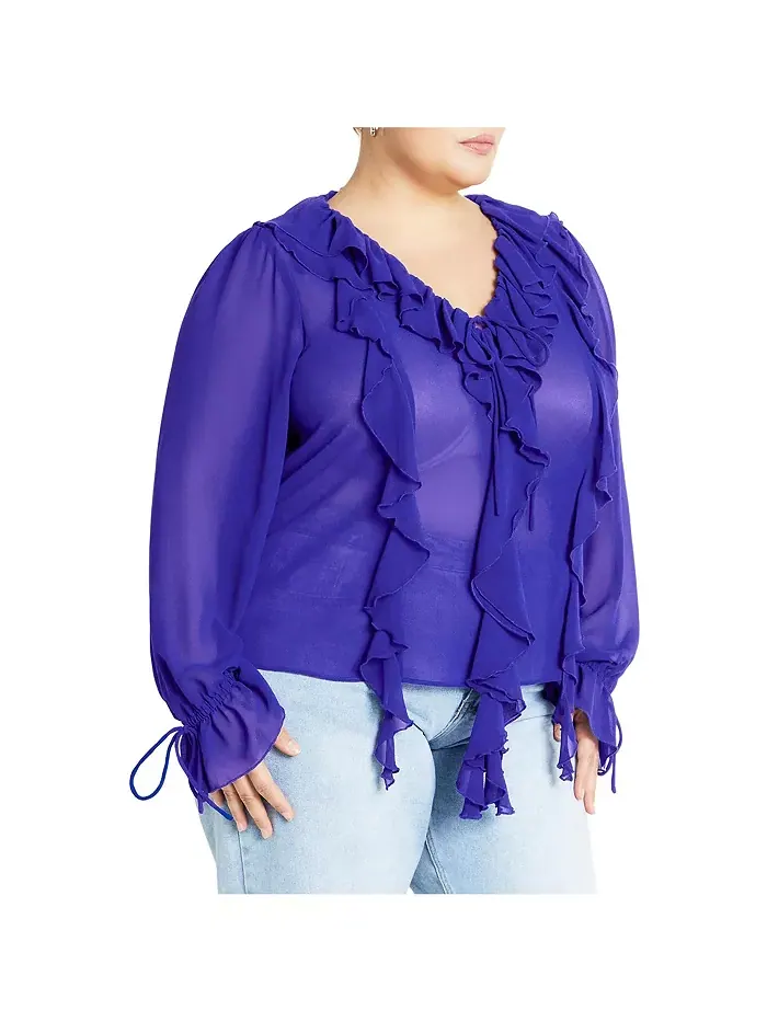 Топ Felix Plus Size CITY CHIC — изображение 1 из 5, синий