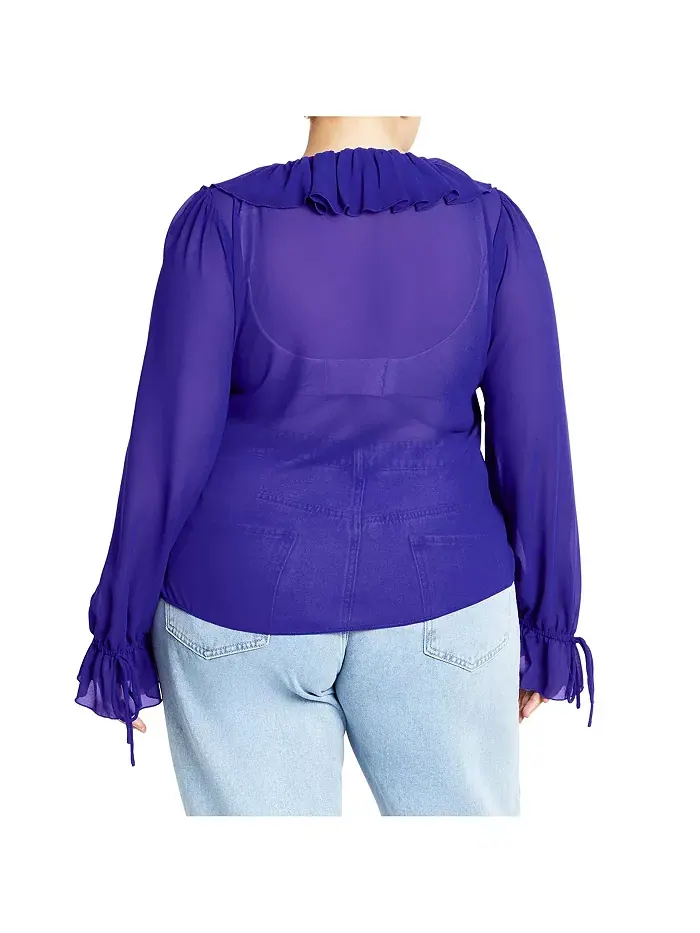 Топ Felix Plus Size CITY CHIC — изображение 2 из 5, синий
